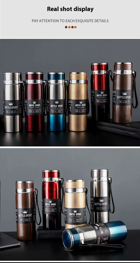 BPA-Free Vacuum Thermos Flask with Tea Infuser and Anti-Slip Base, blending elegance, practicality, and cultural resonance