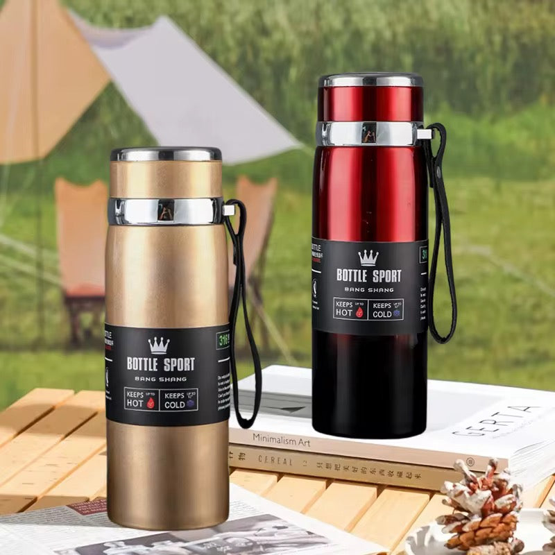 BPA-Free Vacuum Thermos Flask with Tea Infuser and Anti-Slip Base, blending elegance, practicality, and cultural resonance