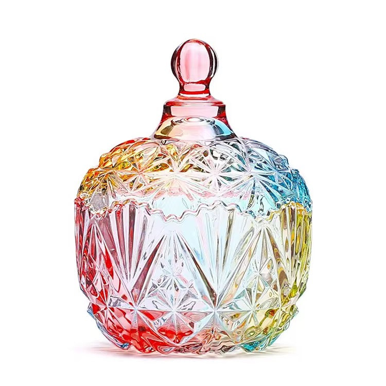 ✨ Luxury Amber Iridescent Crystal Candle Jar “Where Light Meets Luxury.”
