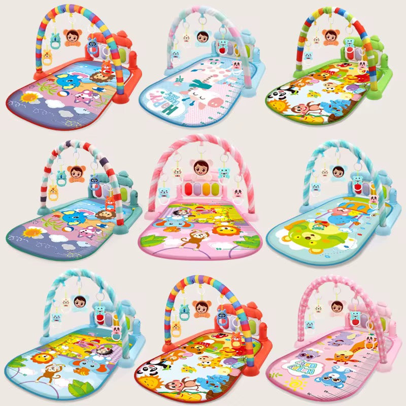 Multi-Functional Activity Fitness Sleeping Infants & Toddlers Baby Playmat Glow and Grow Kick & Play Piano Gym, Blue Musical Learning Toy with Developmental Activities for Newborns Babies 0+ Months