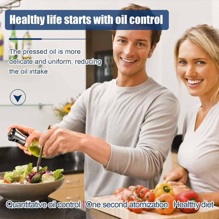 470ml Olive Oil Sprayer, Stainless Steel Oil Sprayer For Cooking, Food Grade Pressurized Oil Mister Portable Glass Oil Sprayer For Barbecue/Salad Making/Baking/Frying (Stainless steel oil spray can 470ml)