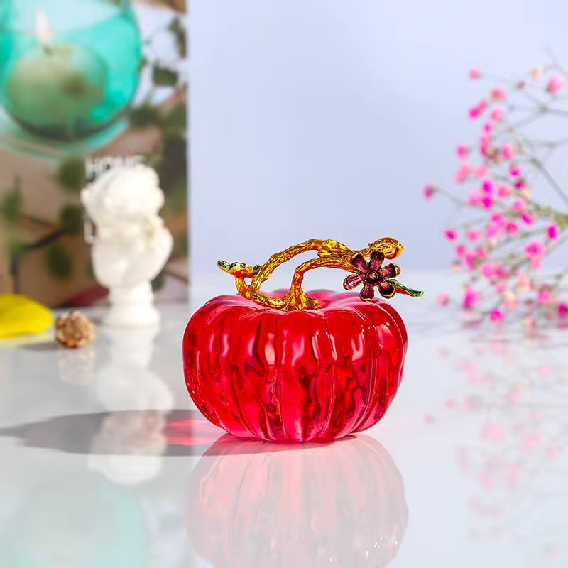 🎃 Crystal Pumpkin Ornament – Handcrafted Elegance for Festive Decor