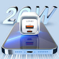 LDNIO 20W Dual Port Fast Charger with PD & QC3.0 Support – White USB-C & USB-A Wall Adapte