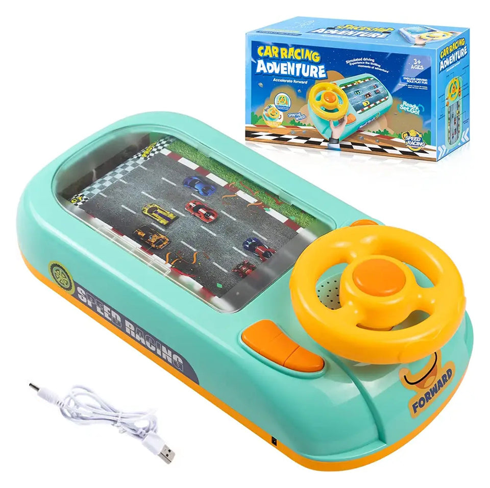 Children Early Educational Interactive Tabletop Kids Car Race Desktop Puzzle Game with Fun Obstacle Avoidance Driving Simulator Simulated Driving Car Game with Music Sound Effects for Preschool