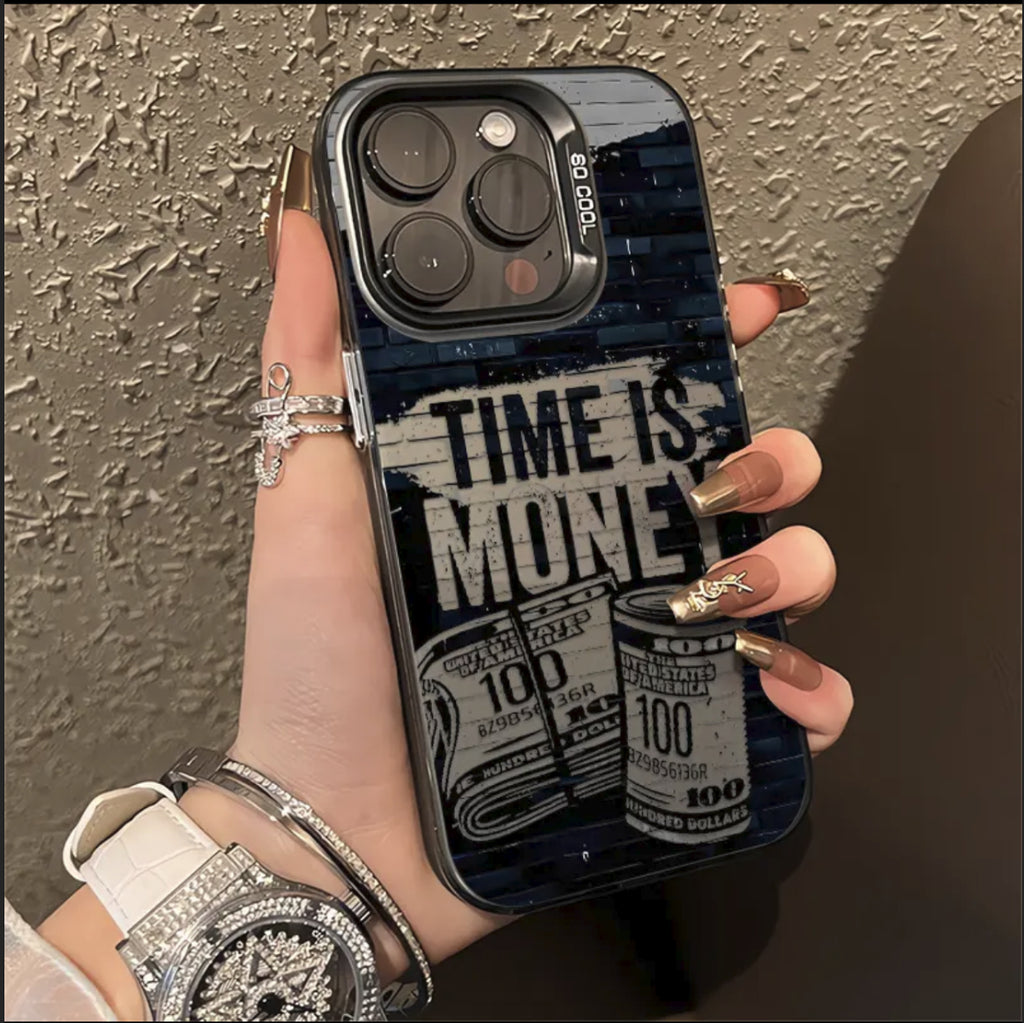 Time Is Money Business Style Shockproof Phone Case for Samsung Galaxy Series (S25 Ultra, S25 Ultra, A33 And A55)