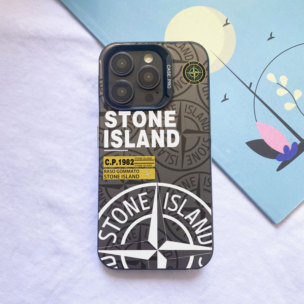 Fashion Colorful Stone Island Shockproof PC Label IMD Mobile Phone Case for iPhone 16 Plus / 16 Pro / 16 Pro Max case