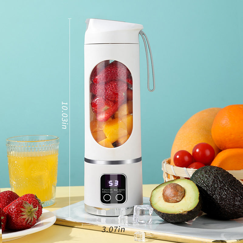 450ml Portable Rechargeable Juicer Cup Mixer Safe 12-Blade Stainless Steel Juicer Fresh Orange Slow Juicer for Outdoor Use