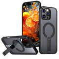 IPhone 16 Pro Max High Precision Rubber Coating Structure Mobile Phone Bugs CSS Case Protection Shockproof Kickstand Magnetic Metal 360 Degrees Wireless Charging Case