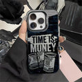 Time Is Money Business Style Shockproof Phone Case for iPhone 15 Series (Plus, Pro, Pro Max)