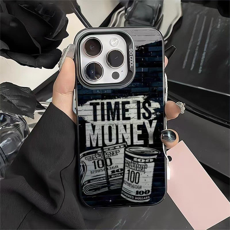 Time Is Money Business Style Shockproof Phone Case for iPhone 15 Series (Plus, Pro, Pro Max)