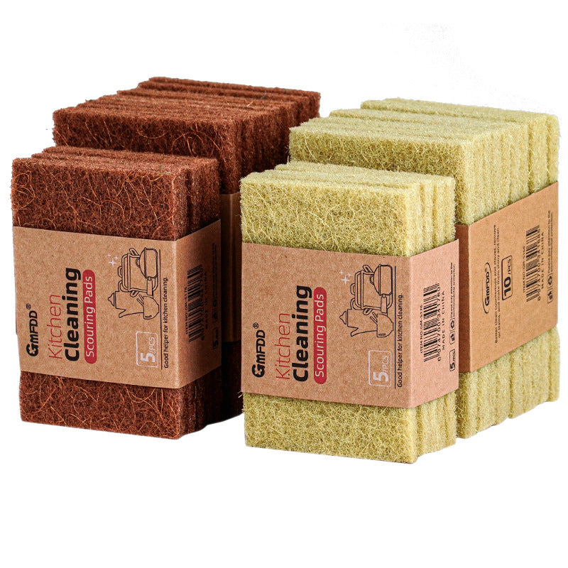 Microfiber Coconut Palm Brush Bowl Cleaning Cloth 0.8-0.9cm Thick Sisal Scouring Pad Dish Towel for Kitchen Household Use