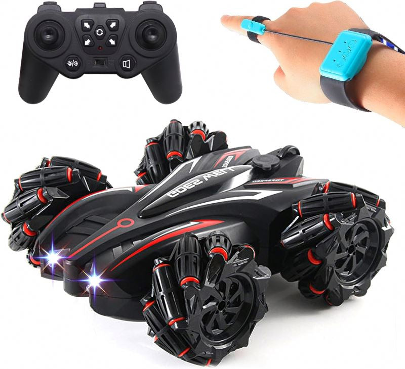 Double-Sided RC Stunt Car with Gesture Control, 360° Rotating Drift Car Toy with Dual Spray Mist, Remote Control Off-Road Vehicle, All-Terrain Flipping Car for Kids Boys & Girls