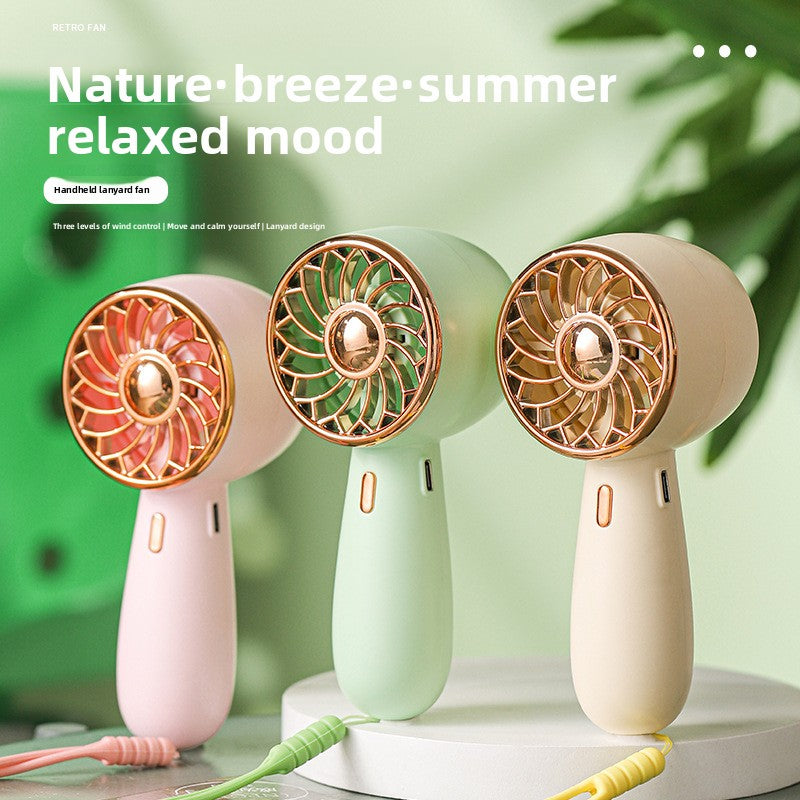 Mini Portable Fan Cute Handheld Battery Operated Lightweight Small Personal Fans with 3 Speeds and USB Rechargeable Eyelash Fan for Stylish Girl Kids Women Men Office Outdoor Travel Camping Students Children