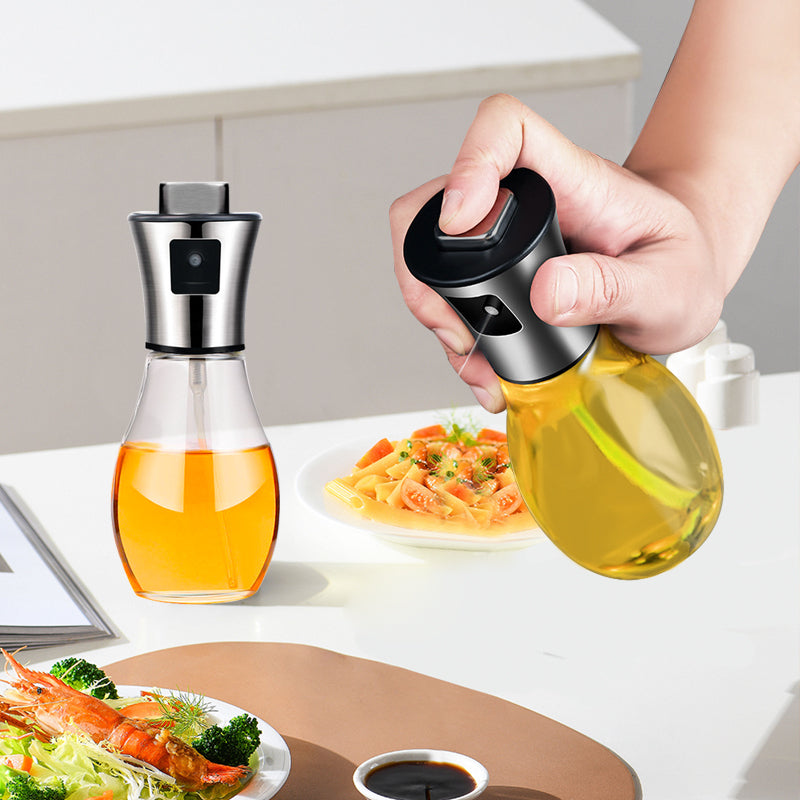 470ml Olive Oil Sprayer, Stainless Steel Oil Sprayer For Cooking, Food Grade Pressurized Oil Mister Portable Glass Oil Sprayer For Barbecue/Salad Making/Baking/Frying (Stainless steel oil spray can 470ml)