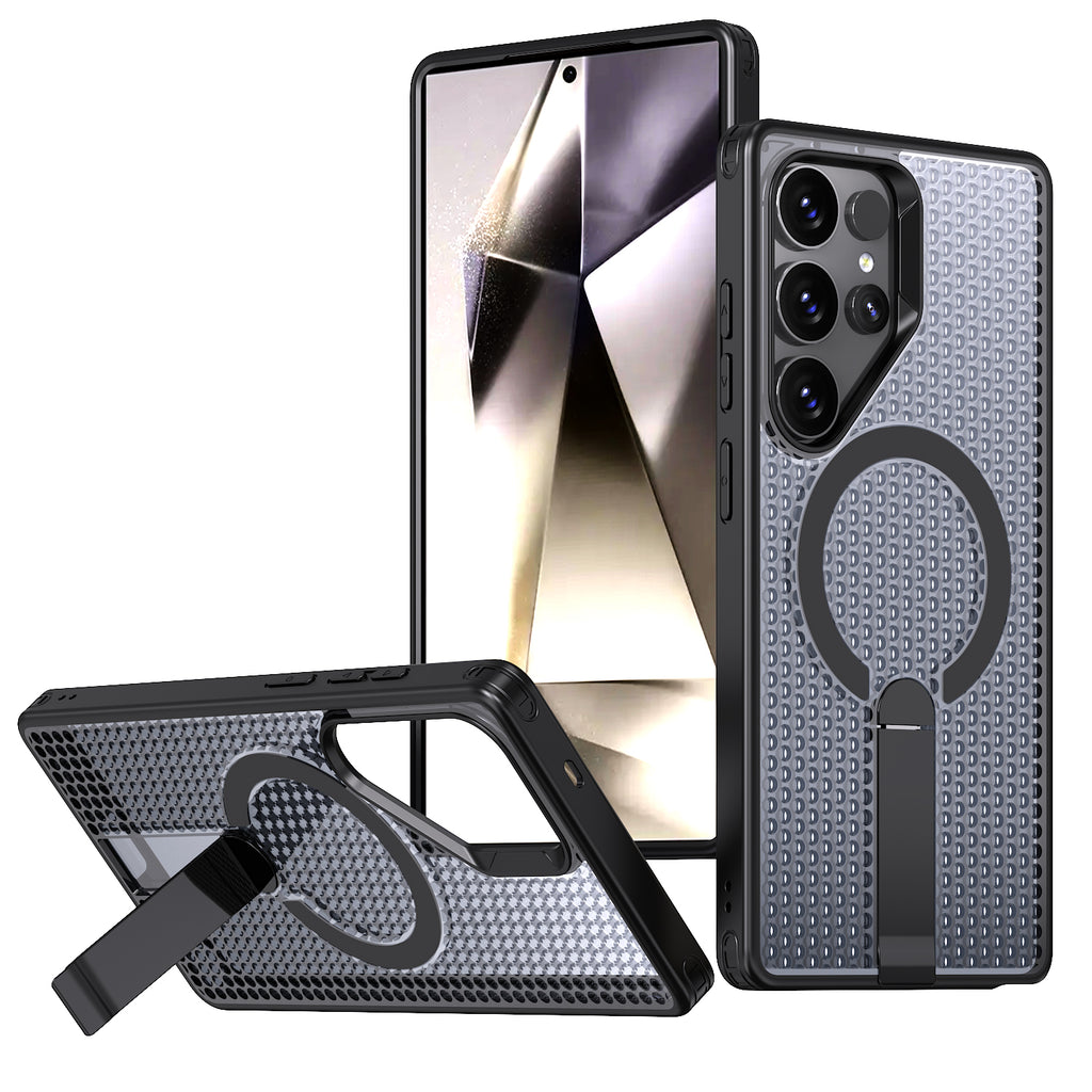 Samsung Galaxy S24 Ultra Magnetic Heat Dissipatio case for Samsung Galaxy, for Wireless Charging, Cooling Drop Protection, Adjustable Kickstand case, Ice Armour Cool Matte Material