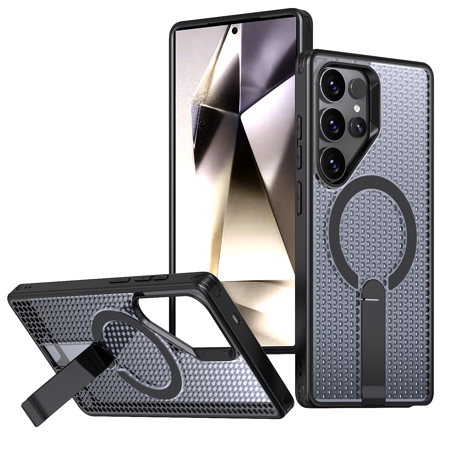 Samsung Galaxy S24 Ultra Magnetic Heat Dissipatio case for Samsung Galaxy, for Wireless Charging, Cooling Drop Protection, Adjustable Kickstand case, Ice Armour Cool Matte Material