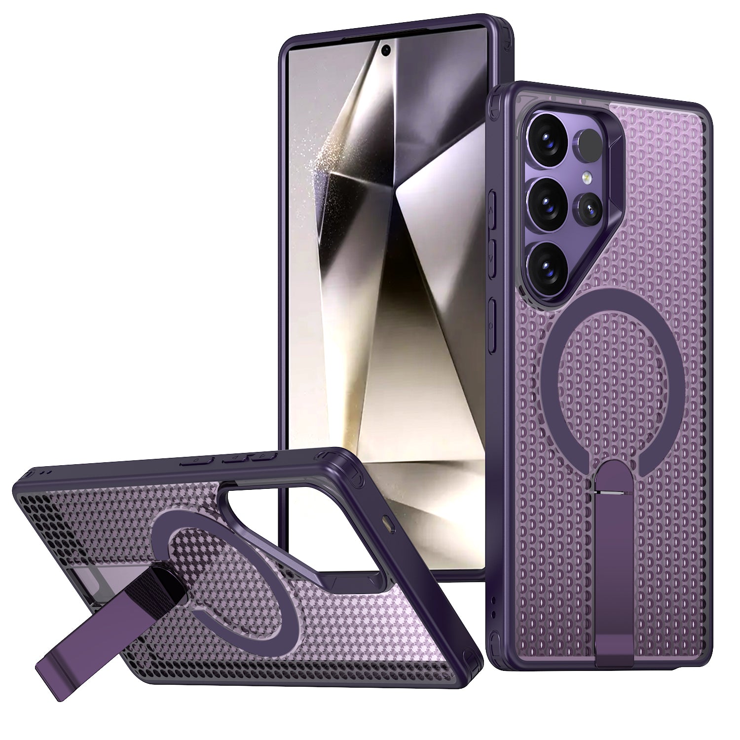 Samsung Galaxy S24 Ultra Magnetic Heat Dissipatio case for Samsung Galaxy, for Wireless Charging, Cooling Drop Protection, Adjustable Kickstand case, Ice Armour Cool Matte Material