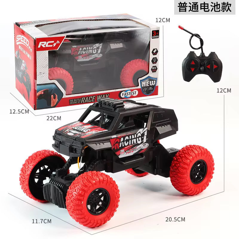 RC Racing 4WD Electric Remote Control Drift Toy RC Off-Road Car, Electric Drift Monster Truck with Large Red Wheels, Kids RC Vehicle Toy