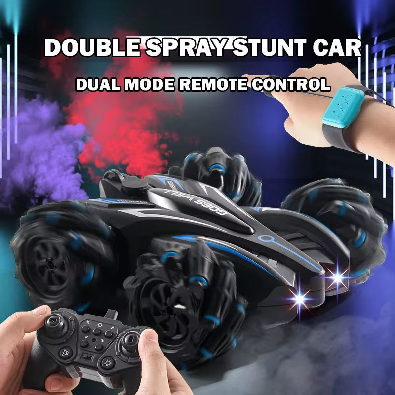 Double Spray Double-Sided 2.4G Remote Control High Speed Stunt Car 360-degree Rotation 4x4 RC Car Lighting Hand Gesture Sensing and Climbing Remote Control Toy Mult Directional Driving
