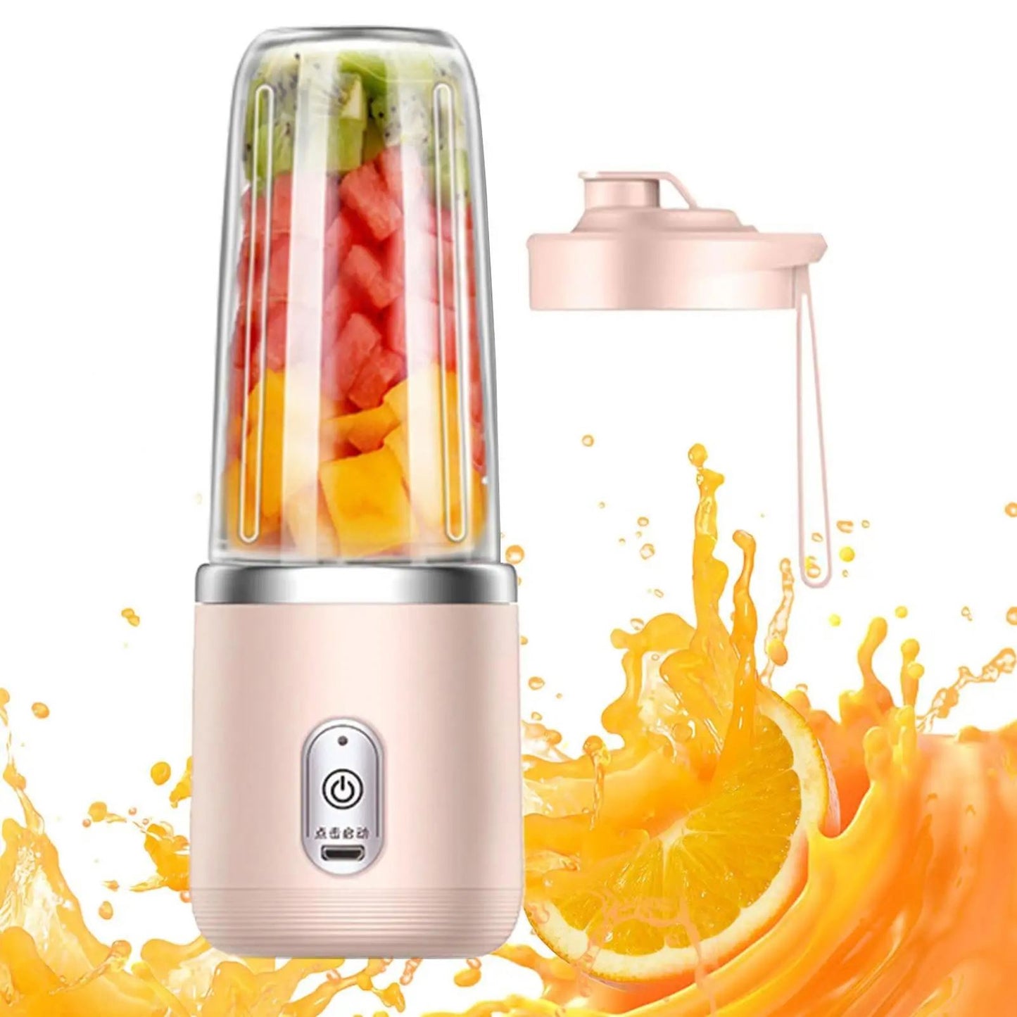 Portable Blender, Personal Blender USB Rchargeable, Mini Blender for Shakes and Smoothies, 400ML Portable Fruit Veggie Juicer Cup With 6 Blades and Travel Lid, Handheld Blender for Travel Gym Kitchen