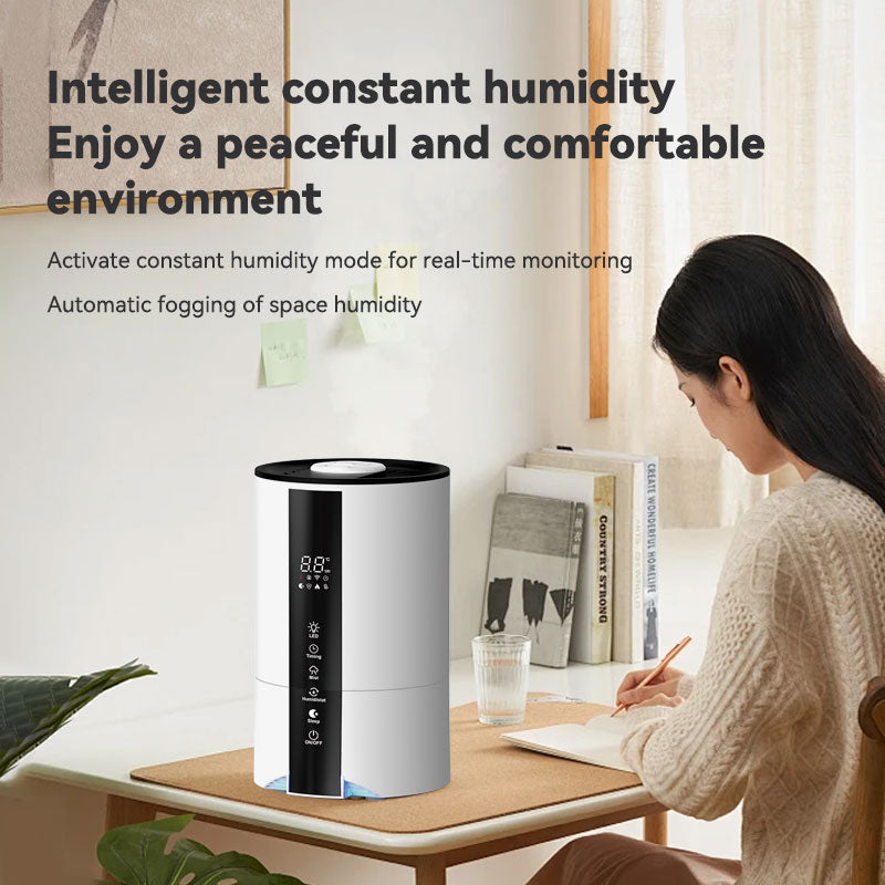 4.5L Top Fill Water Essential Oil Diffuser Humidifiers Smart Ultrasonic Air 2-in-1 Air Purifier and Humidifier for Bedroom Large Room Home 3-Stage Filters, Air Quality Monitor and Quiet Sleep Mode, Evaporative Humidifie Cool Mist Aromatherapy Smart