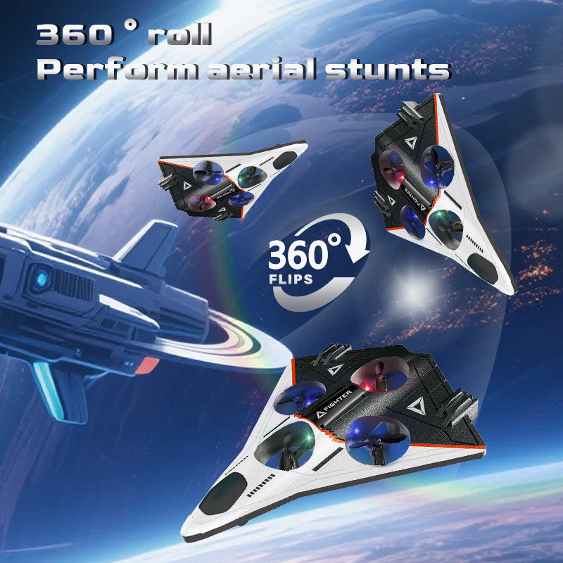 Aron Obstacle Avoidance Fly Jet Rc Plane 6-Axis Gyro Avion a Control Remote Avion De 360° Flip Helicopter RC Plane Fighter Jet with Light Rc Glider Jet Stunt Airplane Model Toys Drone Flight