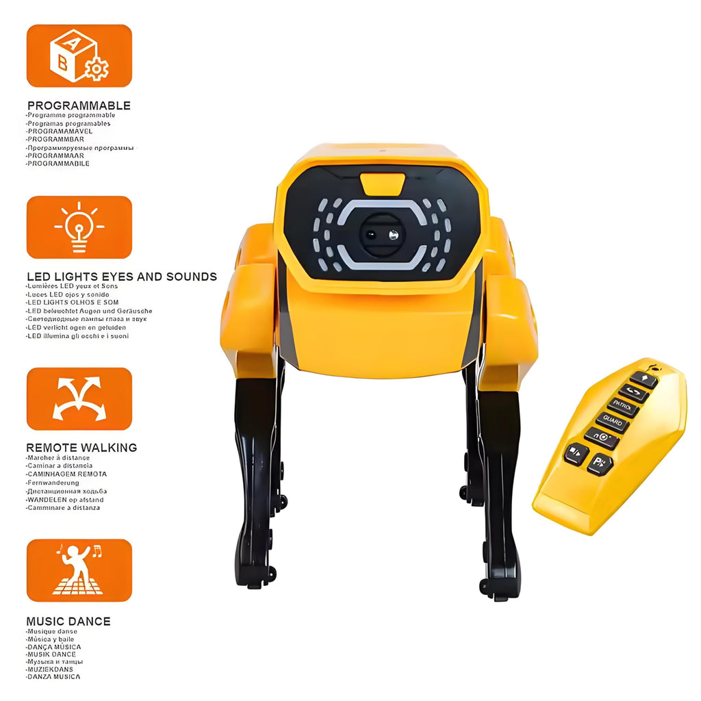 Smart Intelligent Mechanical Durable Plastic Dog Robot Toy Programmable Obstacle Avoidance Remote Control with Speech and Gesture RC Pet Electronics Dog Dancing Walking Toys for Kids