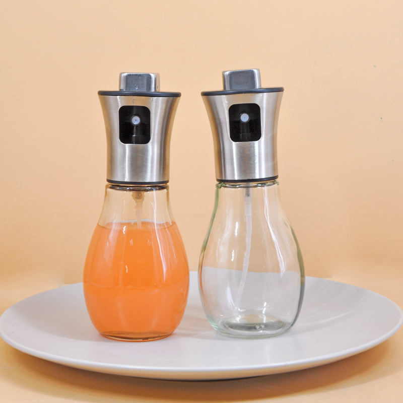 470ml Olive Oil Sprayer, Stainless Steel Oil Sprayer For Cooking, Food Grade Pressurized Oil Mister Portable Glass Oil Sprayer For Barbecue/Salad Making/Baking/Frying (Stainless steel oil spray can 470ml)