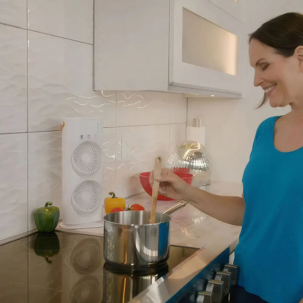 New Double-ended Fan 3 Speeds Air Conditioner Portable Cooling Air Three-ended 400ml Capacity Spray Fan With Night Light