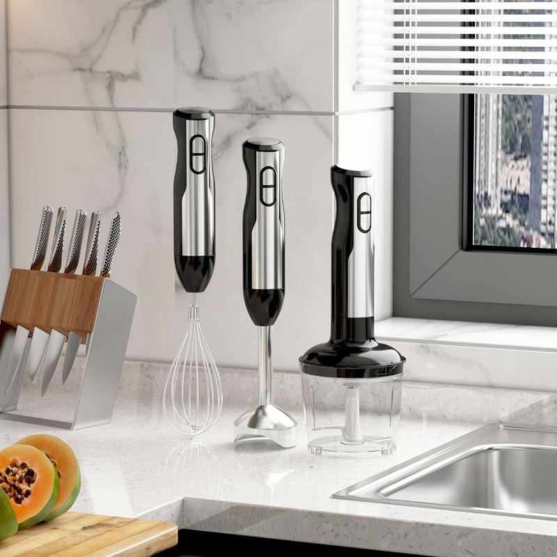 Immersion Blender Handheld Corded Hand Blenders Set 1100W, Trigger Variable Speed 5 in 1 Stick Emulsifier with Chopper, Whisk and Frother for Soup, Baby Food and Smoothies