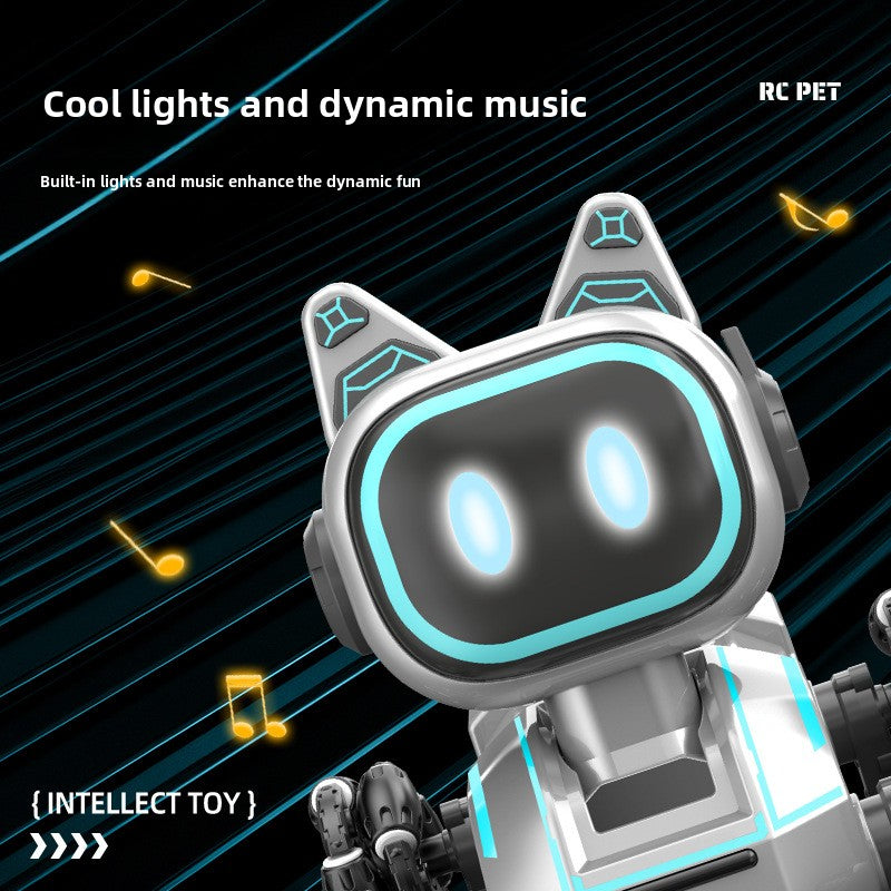 RC Robot Dog Toy for Kids, 8-Wheel Smart Stunt Robot with Gesture Control & Remote, Climbing Transforming Robot Car with LED Lights, Interactive Walking Dancing Pet Toy for Boys & Girls
