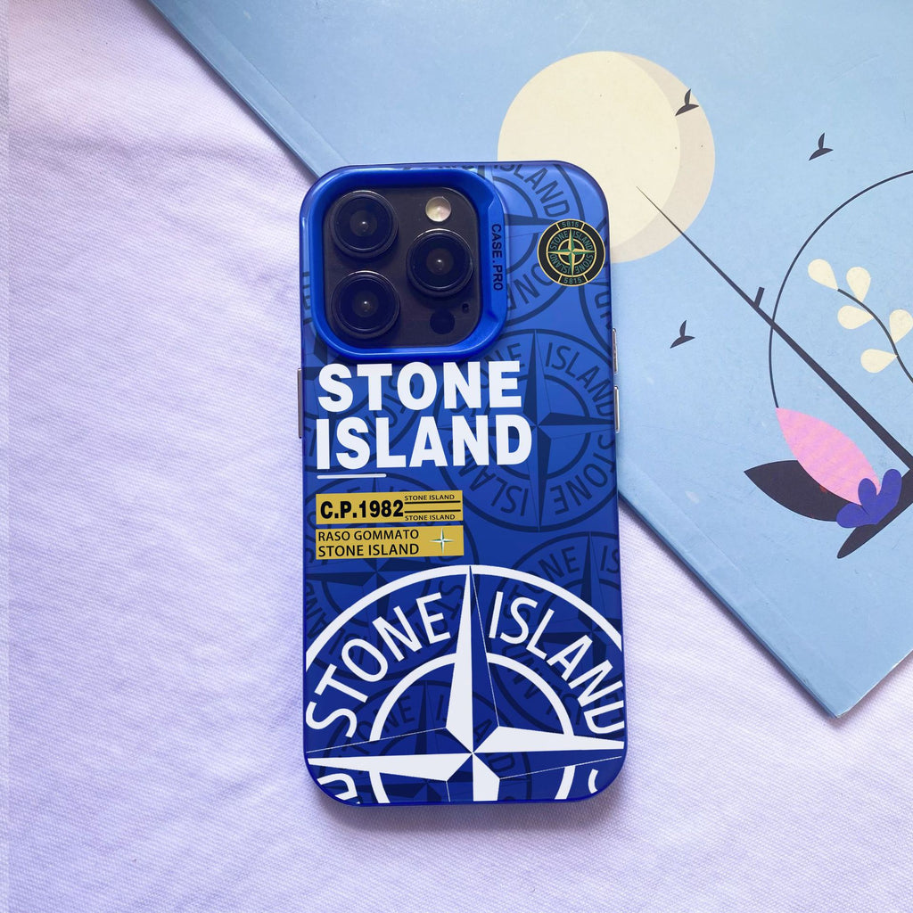 Fashion Colorful Stone Island Shockproof PC Label IMD Mobile Phone Case for iPhone 16 Plus / 16 Pro / 16 Pro Max case