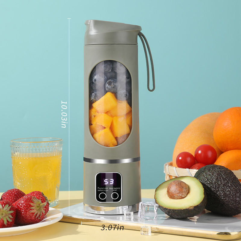 450ml Portable Rechargeable Juicer Cup Mixer Safe 12-Blade Stainless Steel Juicer Fresh Orange Slow Juicer for Outdoor Use