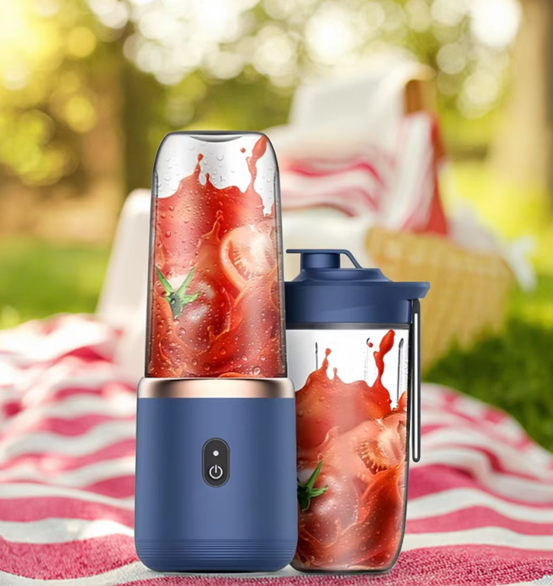 Portable Blender, Personal Blender USB Rchargeable, Mini Blender for Shakes and Smoothies, 400ML Portable Fruit Veggie Juicer Cup With 6 Blades and Travel Lid, Handheld Blender for Travel Gym Kitchen