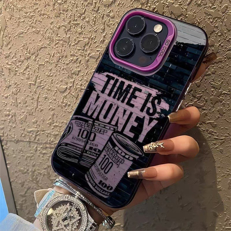 Time Is Money Business Style Shockproof Phone Case for iPhone 15 Series (Plus, Pro, Pro Max)