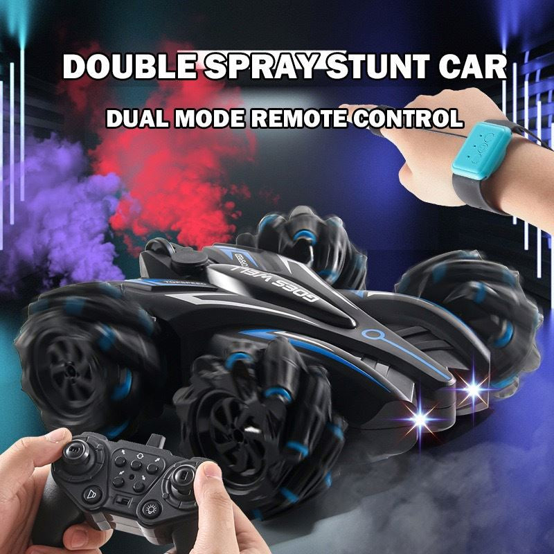 Double-Sided RC Stunt Car with Gesture Control, 360° Rotating Drift Car Toy with Dual Spray Mist, Remote Control Off-Road Vehicle, All-Terrain Flipping Car for Kids Boys & Girls