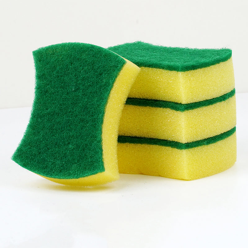 Kitchen Cleaning Sponge Dishes Pans Scrubbing Sponges Thick Foam Kitchen Bathroom Household Waist Shaped Polyester Sponge
