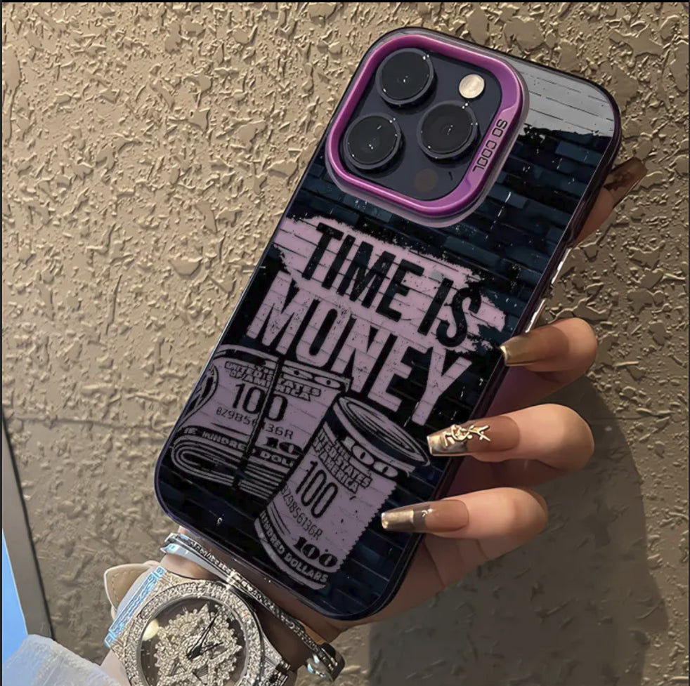 Time Is Money Business Style Shockproof Phone Case for Samsung Galaxy Series (S25 Ultra, S25 Ultra, A33 And A55)
