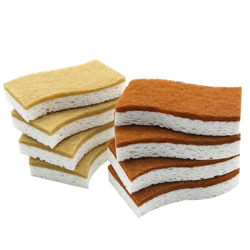 Biodegradable Eco-Friendly Kitchen Sponge Natural Compostable Cellulose Coconut Walnut Scrubber for Household Cleaning Dish High