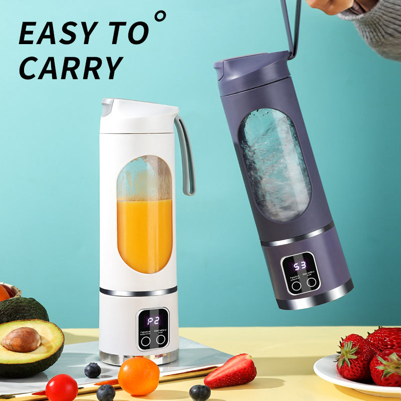 450ml Portable Rechargeable Juicer Cup Mixer Safe 12-Blade Stainless Steel Juicer Fresh Orange Slow Juicer for Outdoor Use