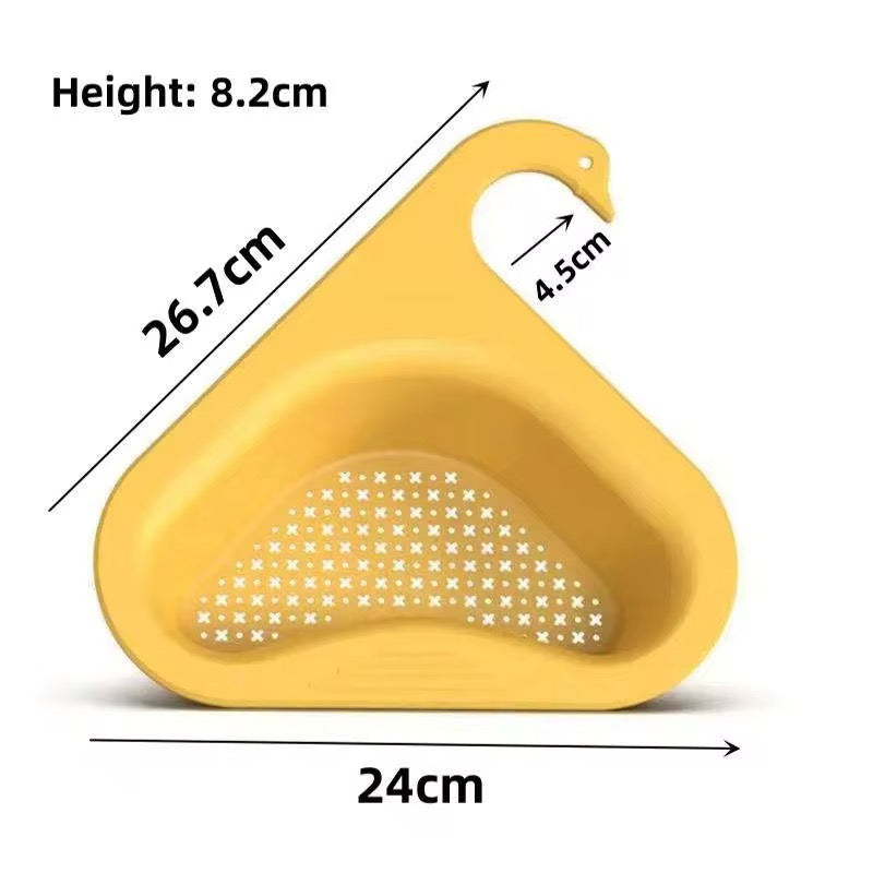 Modern Design Hanging Large Food Garbage Colanders Draining Shelf Organization Accessories Kitchen Sink Drain Non Trace Creative Multifunctional Dry Wet Separator Plastic Vegetable Washing Pool Basket