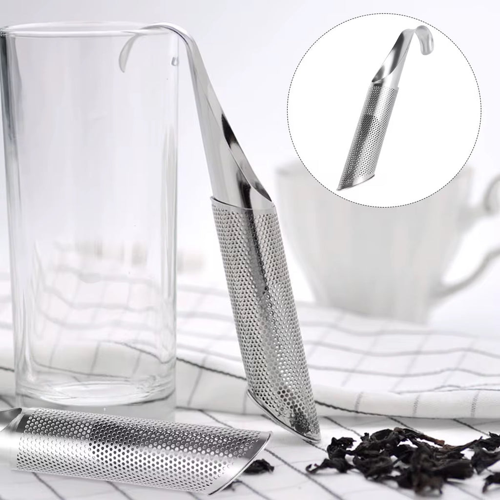 Kitchen Accessories Tea Strainer Amazing 304 Stainless Steel Tea Infuser with Long Handle Reusable Loose Leaf Tea Steeper Pipe Design Touch Feel Holder Tool Tea Spoon Infuser Filter
