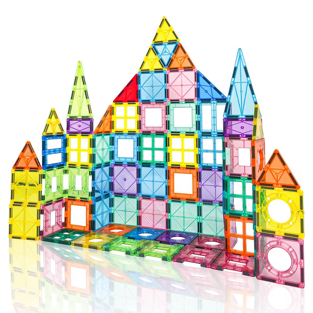 Magnetic Tiles Toys for Kids Preschool Learning, Magnetic Blocks Sensory Montessori Toys Set All Pieces, Ideal Educational Construction Gifts for 2+ Year Old Boys and Girls 32PCS