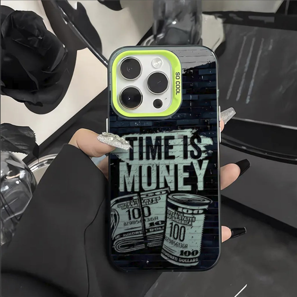 Time Is Money Business Style Shockproof Phone Case for Samsung Galaxy Series (S25 Ultra, S25 Ultra, A33 And A55)