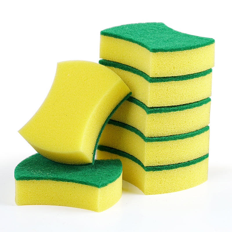 Kitchen Cleaning Sponge Dishes Pans Scrubbing Sponges Thick Foam Kitchen Bathroom Household Waist Shaped Polyester Sponge