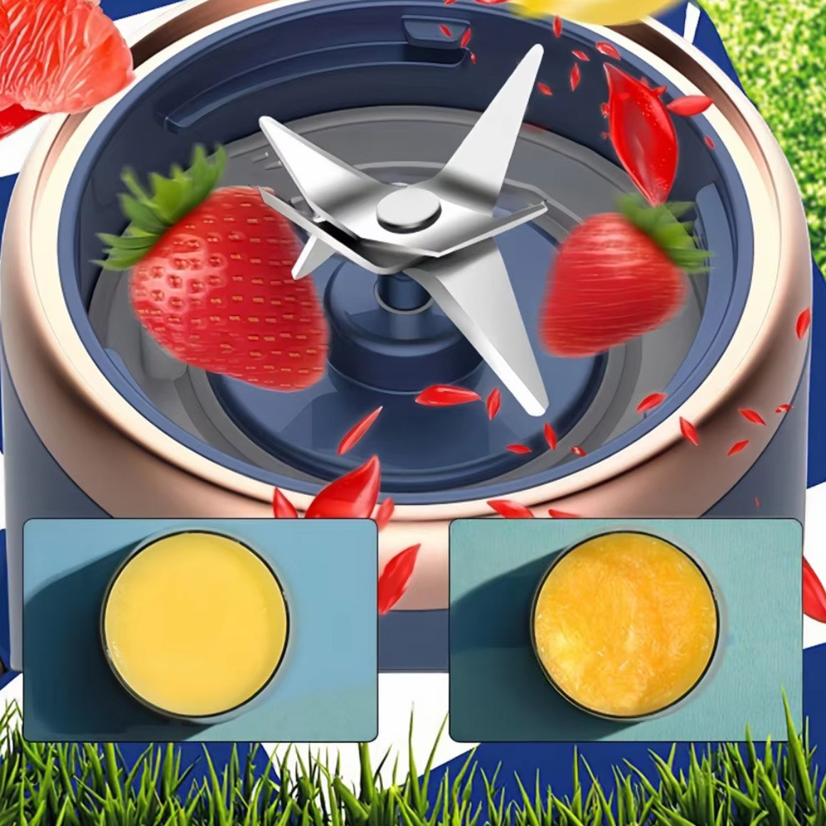 Portable Blender, Personal Blender USB Rchargeable, Mini Blender for Shakes and Smoothies, 400ML Portable Fruit Veggie Juicer Cup With 6 Blades and Travel Lid, Handheld Blender for Travel Gym Kitchen