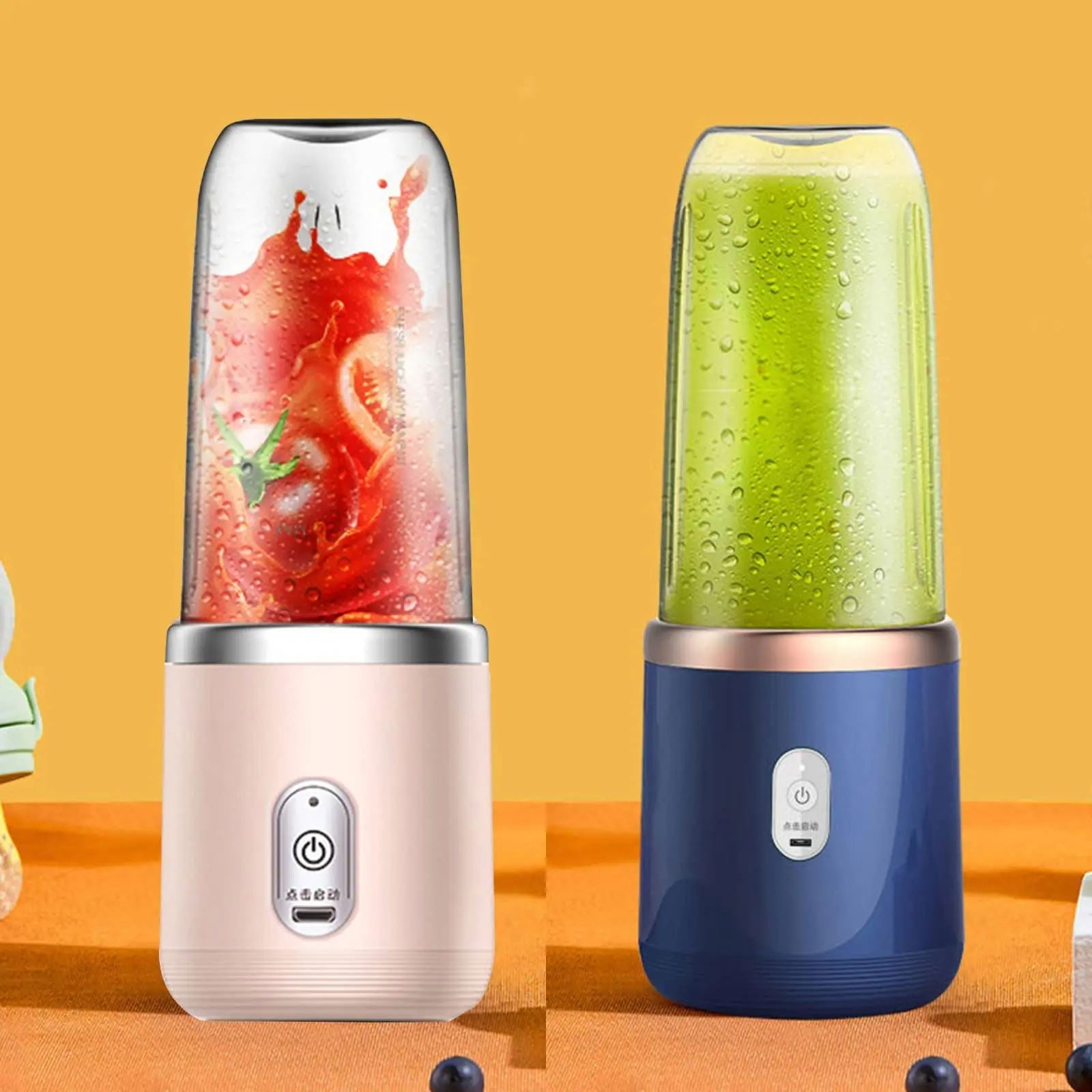 Portable Blender, Personal Blender USB Rchargeable, Mini Blender for Shakes and Smoothies, 400ML Portable Fruit Veggie Juicer Cup With 6 Blades and Travel Lid, Handheld Blender for Travel Gym Kitchen