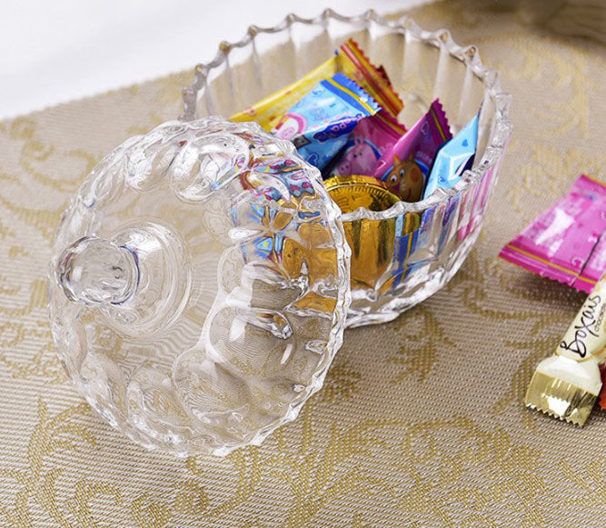 Crystal Glass Candy Dish with Lids, Cookie, Candy Jar with Lid, Rainbow Gradient Design, Large Crown Shaped, Elegant Glass Storage Jar for Buffet, Jewelry Box for Weddings, Home Decor Great Gift