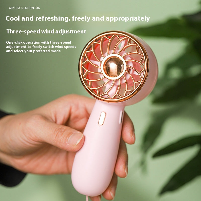 Mini Portable Fan Cute Handheld Battery Operated Lightweight Small Personal Fans with 3 Speeds and USB Rechargeable Eyelash Fan for Stylish Girl Kids Women Men Office Outdoor Travel Camping Students Children