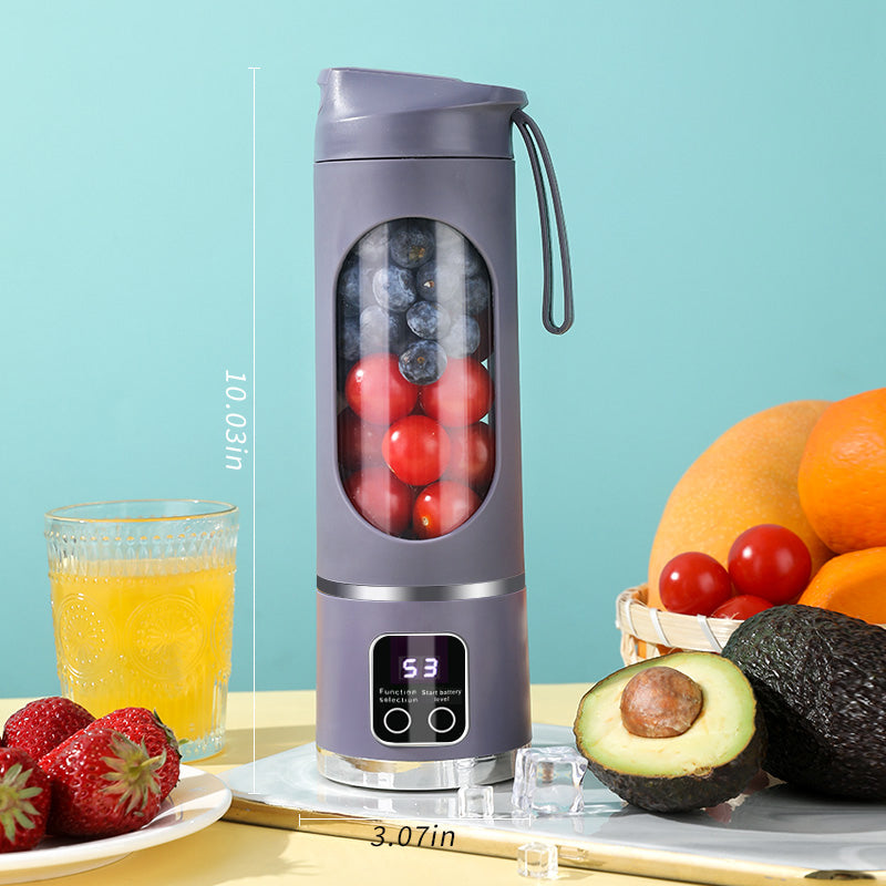 450ml Portable Rechargeable Juicer Cup Mixer Safe 12-Blade Stainless Steel Juicer Fresh Orange Slow Juicer for Outdoor Use
